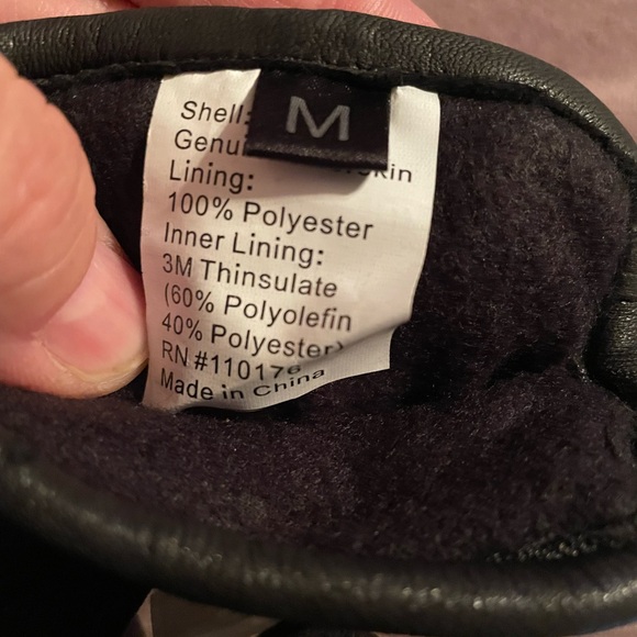 Women’s deerskin black leather gloves lined 40g 3M Thinsulate - size Medium - Picture 9 of 10